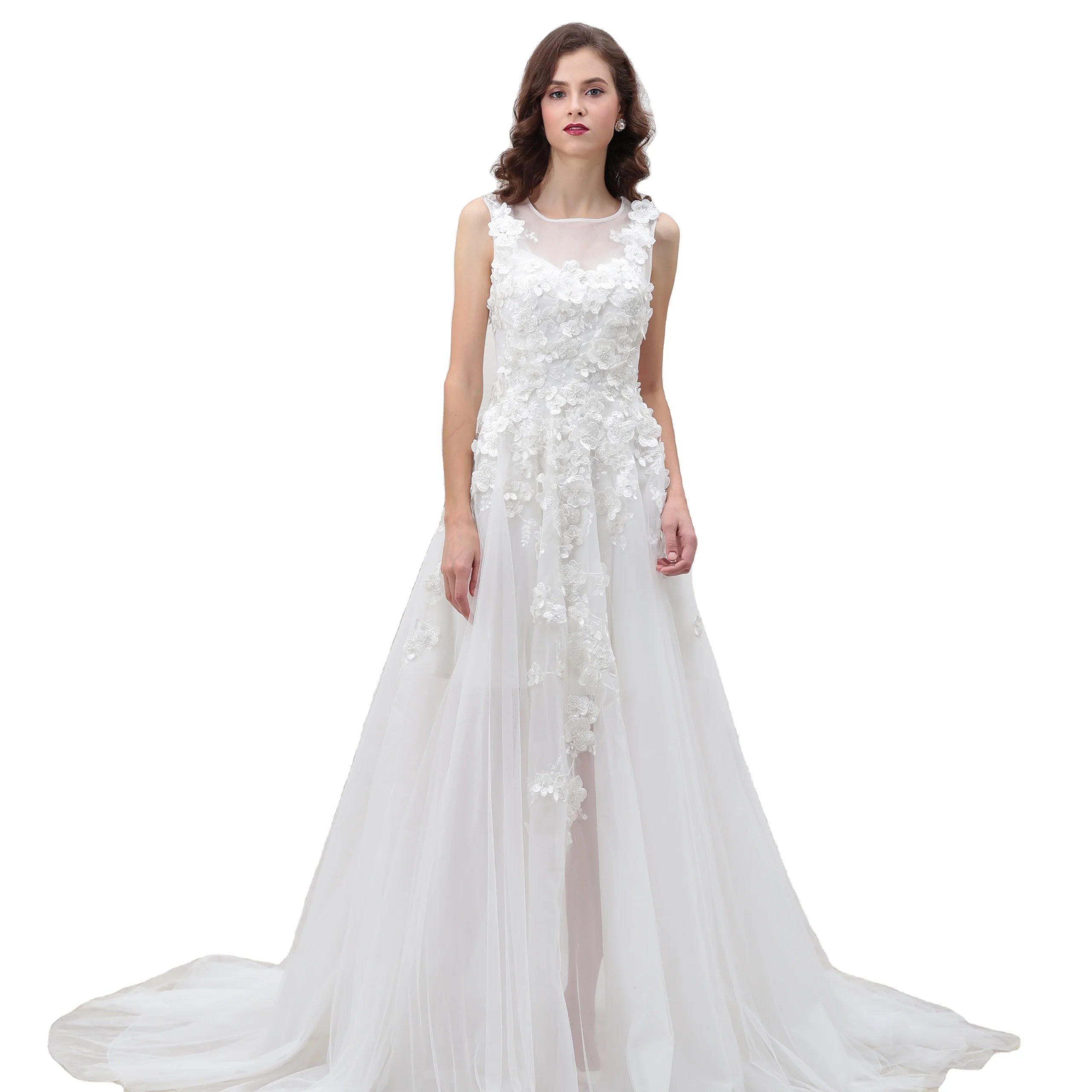 Mesh Three-dimensional Beaded Evening Dress 2025 Evening Gown Dress Elegant White Wedding Dress