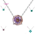 Cadermay  Two Tones 10mm Rose Cut  Pendant Necklace Sterling Silver S925  Necklace Jewelry
