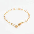 High End Paper Pin Link Chain Bracelet Charm Bracelet 18K Gold Plated Stainless Steel Bracelet MegaBDM