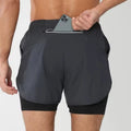 Oem Custom Logo Summer Plus Size 2 in 1 Spandex Workout Gym Casual Fitness Squat Men Athletic Shorts