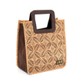Fashion Cork Material Cosmetic Bag Clutch Handle Bag for Women Small Tote Cork Bag Custom logo with PU Leather Square Handle
