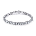 Stunning Jewelry 925 Sterling Silver 5mm Round AAAAA Cubic Zircon CZ Tennis Bracelet Tennis Bracelet