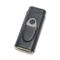 Chinese Factory Travel Leather Cigar case with Cutter Leather Cigar case Stainless Steel Cigar Humidor Bag