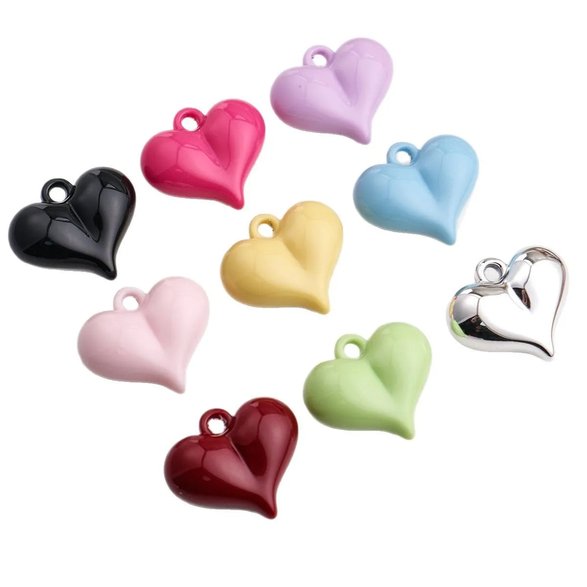 Love Shape Pendant Acrylic Diy Jewelry Mobile Phone Accessories Heart Charms 3D Heart Dangle Pendant Charms