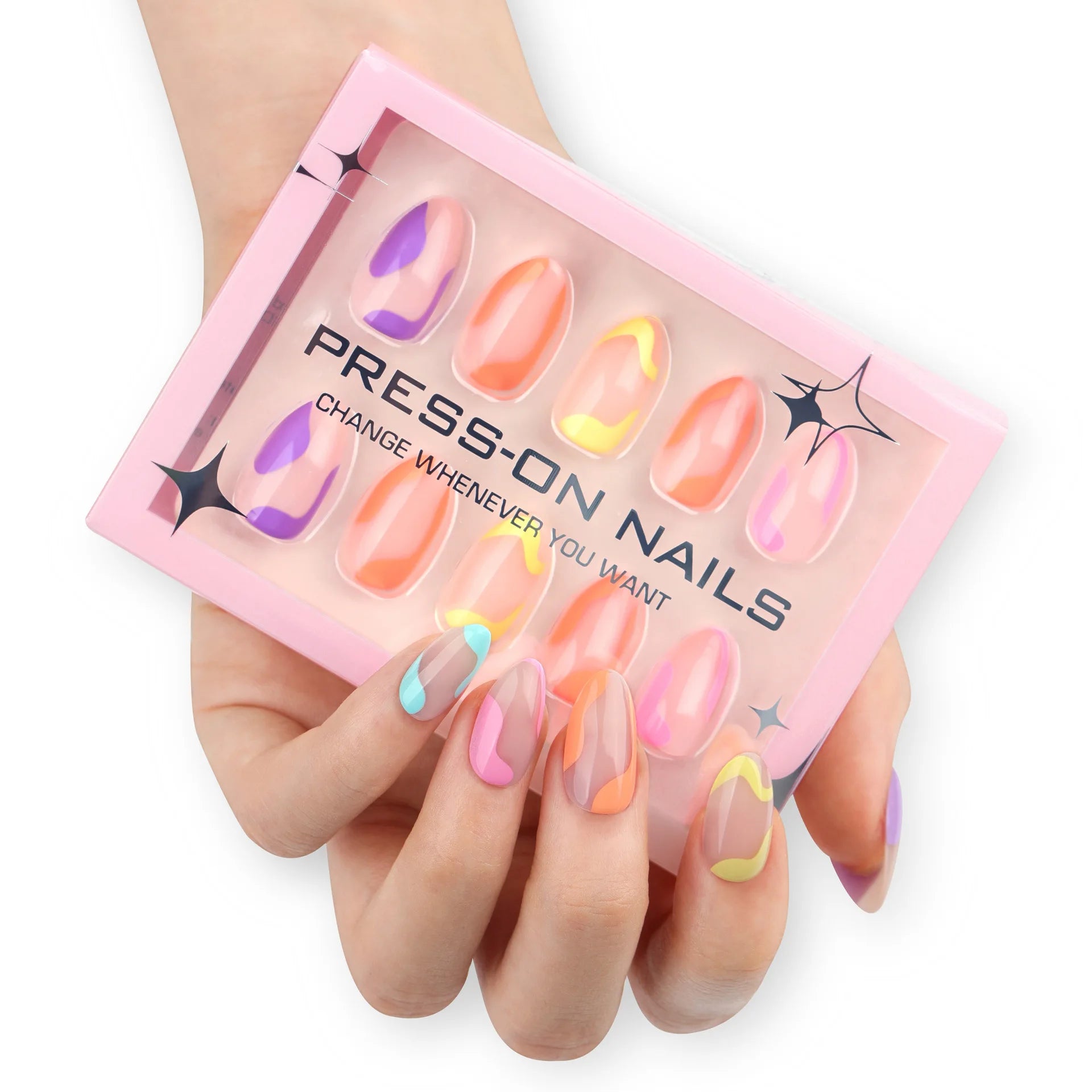 Wholesale 30pcs/Box Short Almond Square Artificial False Nails Soft French Tip Press-on Nails for Nail Art Salon for Finger