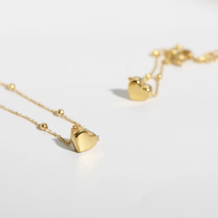 Fashion Jewelry Bracelets 18k Gold Plated Stainless Steel Love Heart Bracelet Simple Charm Chain Bracelets for Women