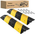 Portable Rubber Steel Yellow and Black Vehicle Speed Bump with 150kg/1000KG Load Capacity