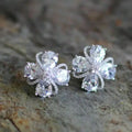 CAOSHI Unique Design Cubic Zirconia Pear Cut Gemstone Fairy Flower Micro Insert S925 Silver Color Women Wedding Stud Earrings