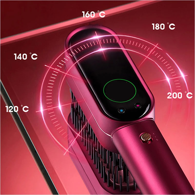 Professional Hot Mini Air Straightener Powerful Hair Straightening Volume Brush Blow Dryer Comb