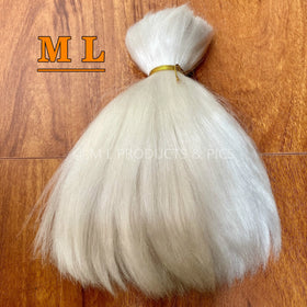 2026 100% Yak Belly Hair Good White Color Straight Treatment White 12'' - 150g Sample Order