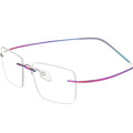 Rainbow-colored FrameTitanium Alloy Progressive Glasses Frame Unisex Rimless Optical Eyewear See Near Far Ultralight Reading