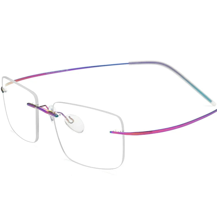 Rainbow-colored FrameTitanium Alloy Progressive Glasses Frame Unisex Rimless Optical Eyewear See Near Far Ultralight Reading