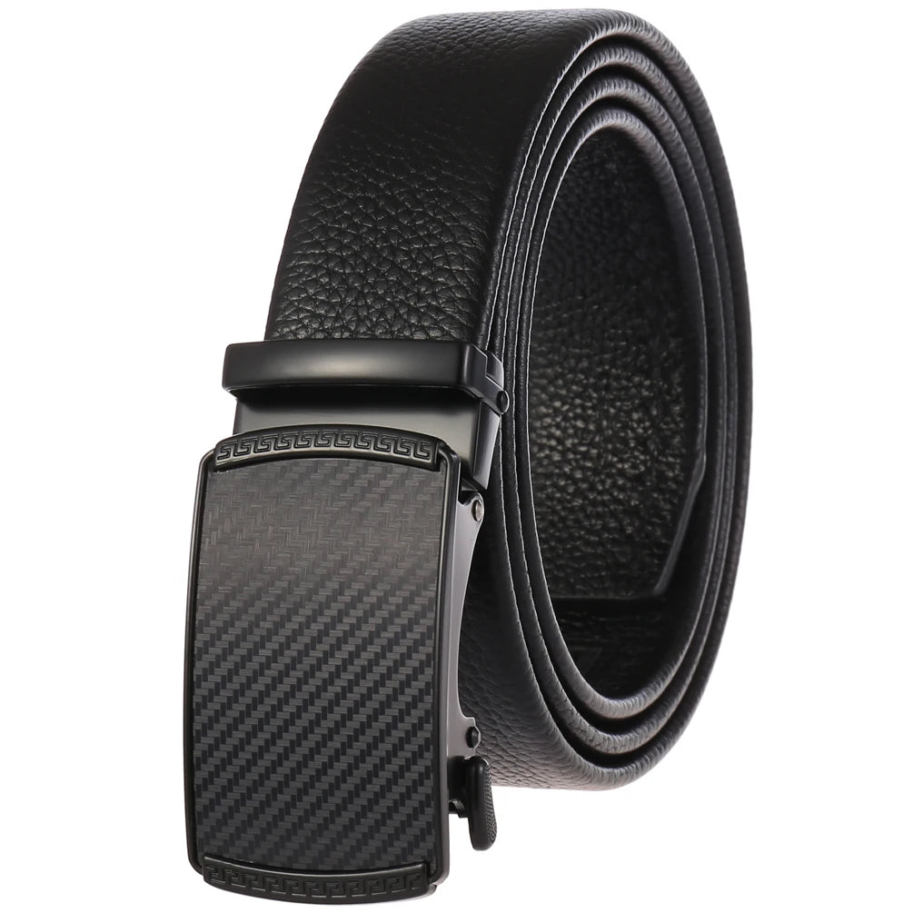 Automatic Buckle Belt Men's First Layer Leather Belt LY36-0191-5