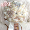 European Style Wedding Ribbon Roses Bouquet 16 Colors Available Bride Wedding Bouquet