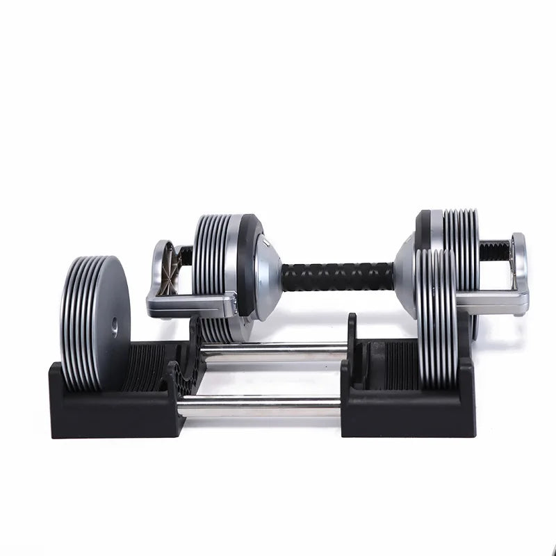 Customized Design Adjustable Fitness Equipment 32kg Free Weight Electroplated Dumbbell Set Steel Material