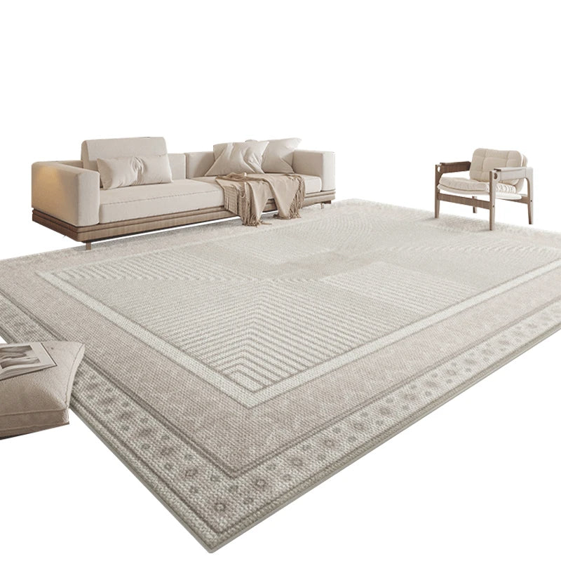 Circle Velvet Cream Circle Velvet Living Room Rug Light Luxury Non-slip Cushion Bedroom Bed Blanket Modern Style