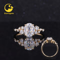 Starsgem Customize 10k 14k 18k  Solid Gold Oval Brilliant Cut 2 Carat Moissanite Diamond Ring