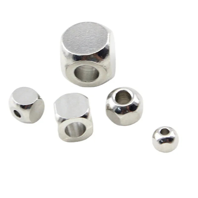 New Arrival Factory Price Quartet Bead Stainless Steel Hexagonal Spacer Beads With Different Size
