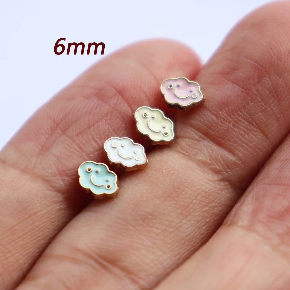 Shank 6mm X 4mm Mini Cloud Buttons Zinc Alloy Washable Mesh Decoration Doll Fashion Clothing Accessories