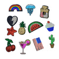 120pcs Embroidery Sequined Patches Iron on Clothes Bags for Diy Craft