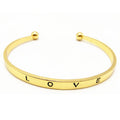 AA00214 Wholesale Fashion Women Jewelry Simple Heart Open Letter Bracelet Metal LOVE Bracelets Bangle