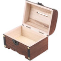 Wooden Treasure Chest Storage Box Wooden Money Storage Box Piggy Bank with Lock and Keys