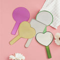 Heart Shape Plated Colors Plastic Travel Hand Held Makeup Mirror