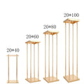 Y-Q031 120cm Tall Flower Stand Centerpiece Rectangle Gold Wedding Table Centerpiece Metal Flower Stand for Wedding Decoration