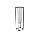 Borosilicate Glass Tube Vase with Metal Stand