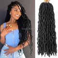 24 Inch Soft Locs Crochet Hair Faux Locs Pre-looped Soft Goddess Locs Curly Wavy Crochet Braids Hair for Black Women