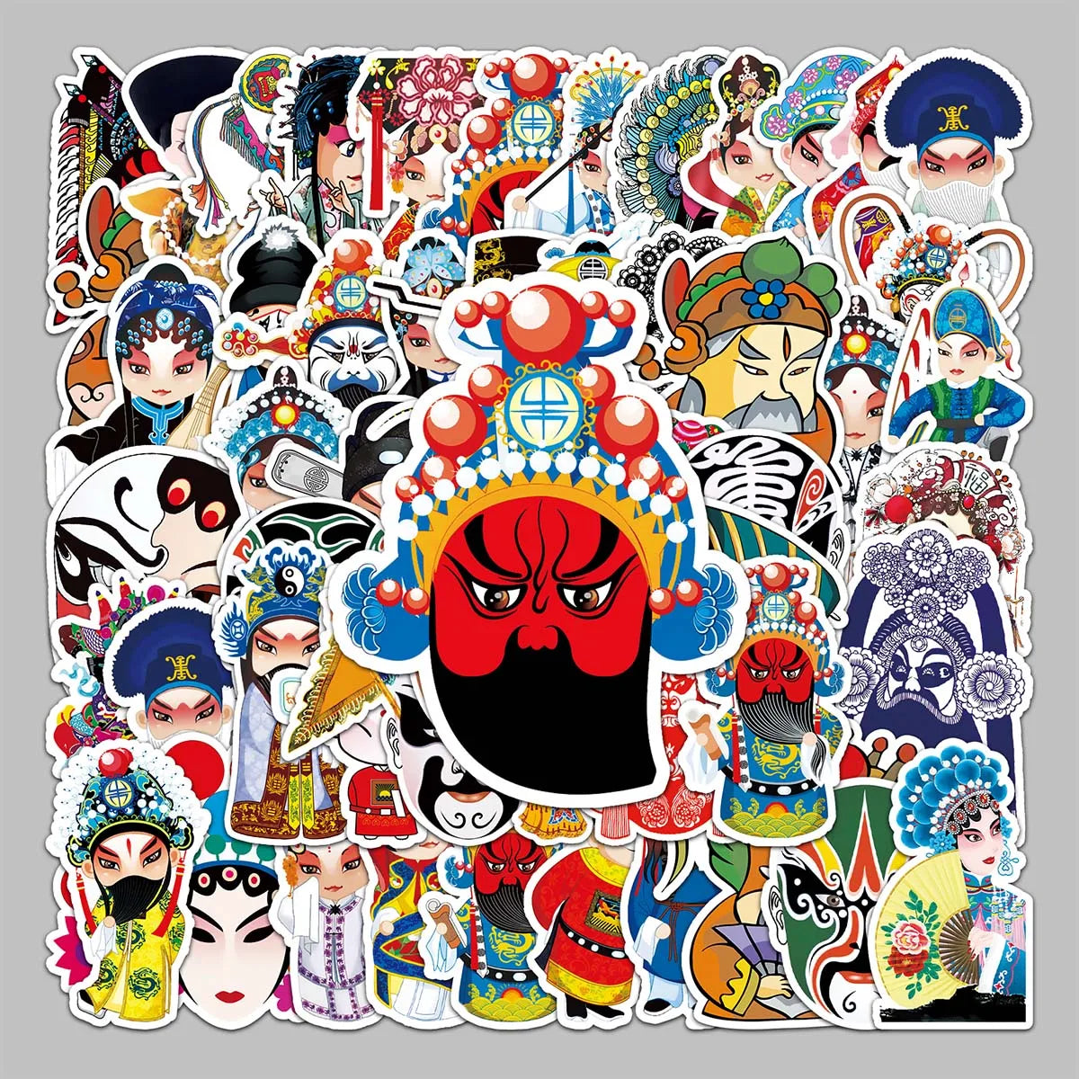 50PCS Factory Wholesale Chinese Style Creative Trend Chinese Opera Stickers Hand Ledger Desktop Guitar Refrigerator Stickers