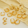 2025 New Korean Fashion Style Gold Hoop Earrings Women Stainless Steel Elegant Drop Earrings High-Quality Party Jewelry Gift