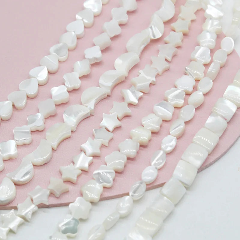 6mm Mother of Pearl Shell Beads for Diy  Wholesale Heart Shape Natural Mother Pearl Shell Beads for Earring Making