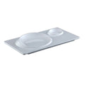 Factory Wholesale Restaurant Dinnerware Chip and Dip Serving 2 Sections Plastic White Melamine Charger Plate