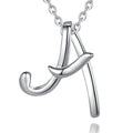 Isunni Wholesale 925 Sterling Silver Initial Pendant Necklace 26 Letter Alphabet Necklace for Weddings