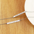Jewelry Gifts Engrave Longitude and Latitude Unique Jewelry Men Women Stainless Steel Customizable Your Name Bar Necklace