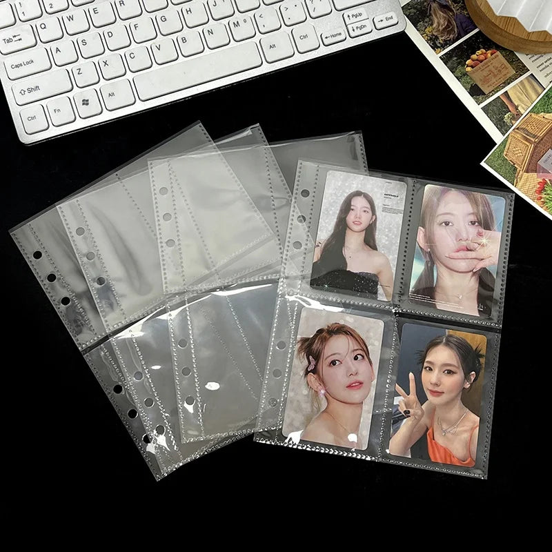 Trading Card Sleeves 4/2/1 Pockets Card Storage Album Pages Fit 6 Ring Binder Ideal for Baseball and Other Sports Card Page