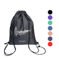 Custom Promotional Black Recycled Waterproof 420d Polyester Fabric Drawstring Gym Bag