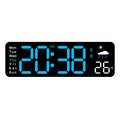 Large Green LED Wall Clock Remote Control Electrical Calendar Day Temperature Display Single Face Eclectic Needle Alarm Clock
