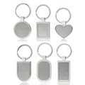 Wholesale Sublimated Photo Round Heart Shape Key Holder Laser Engraving Logo Alloy Stainless Steel Custom Metal Blank Keychain