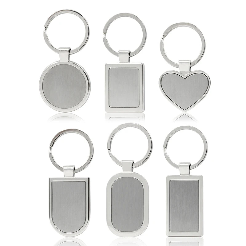 Wholesale Sublimated Photo Round Heart Shape Key Holder Laser Engraving Logo Alloy Stainless Steel Custom Metal Blank Keychain