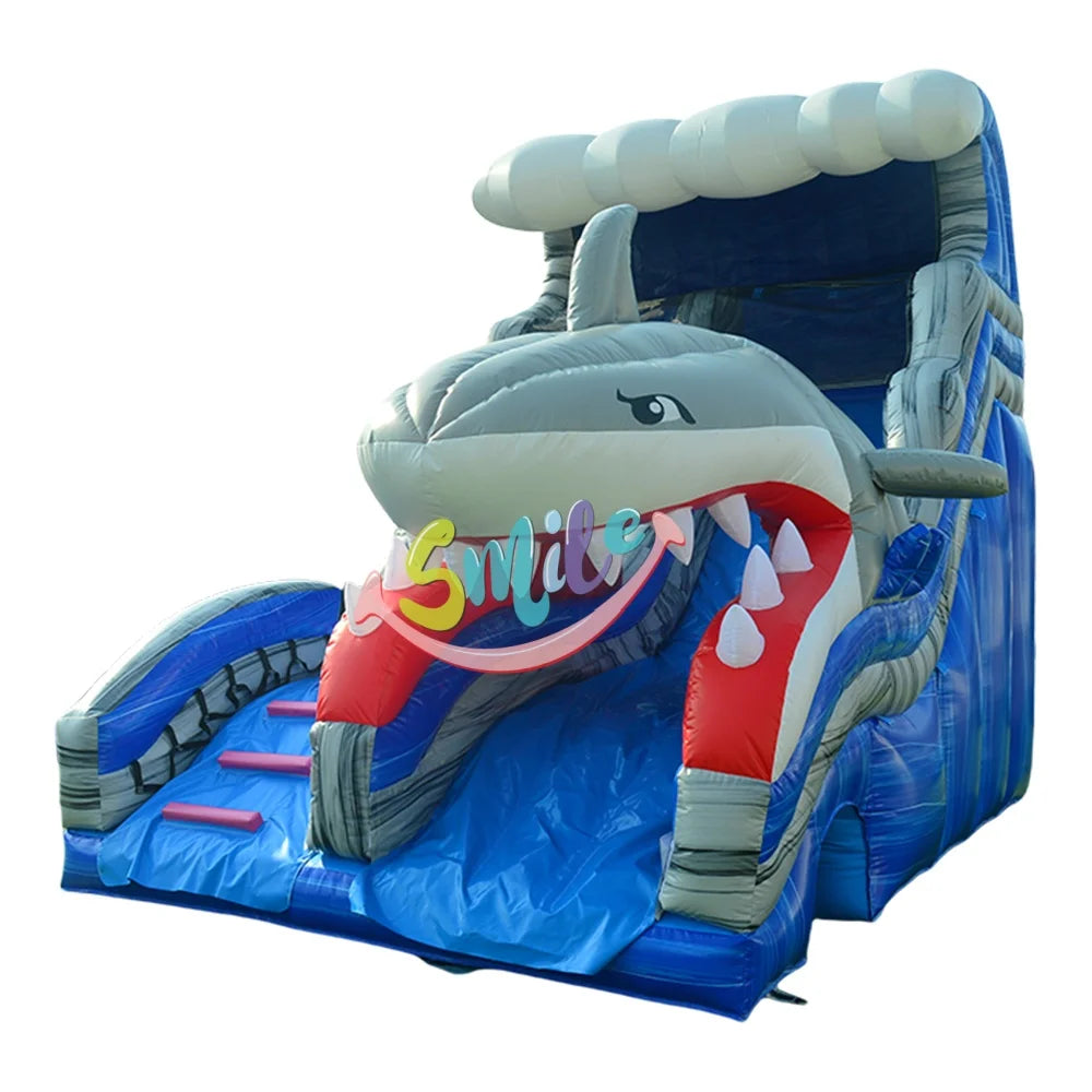 Hot Sale Giant Shark Cheap Inflatable Water slip Slide 22 Foot Commercial Inflatable Water Slide with Pool for Kids and Adults
