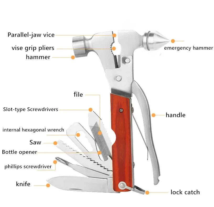 Promotion Business Tool Set for Men Safety Camping Tool Lock Screwdriver Multi Tool Hammer