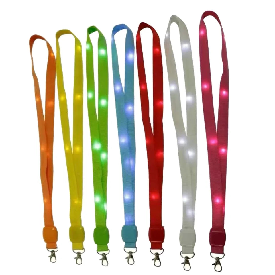 Top Sale Custom Design LED Flashing Lanyard Necklace Multicolor Light-Up Party Supplies