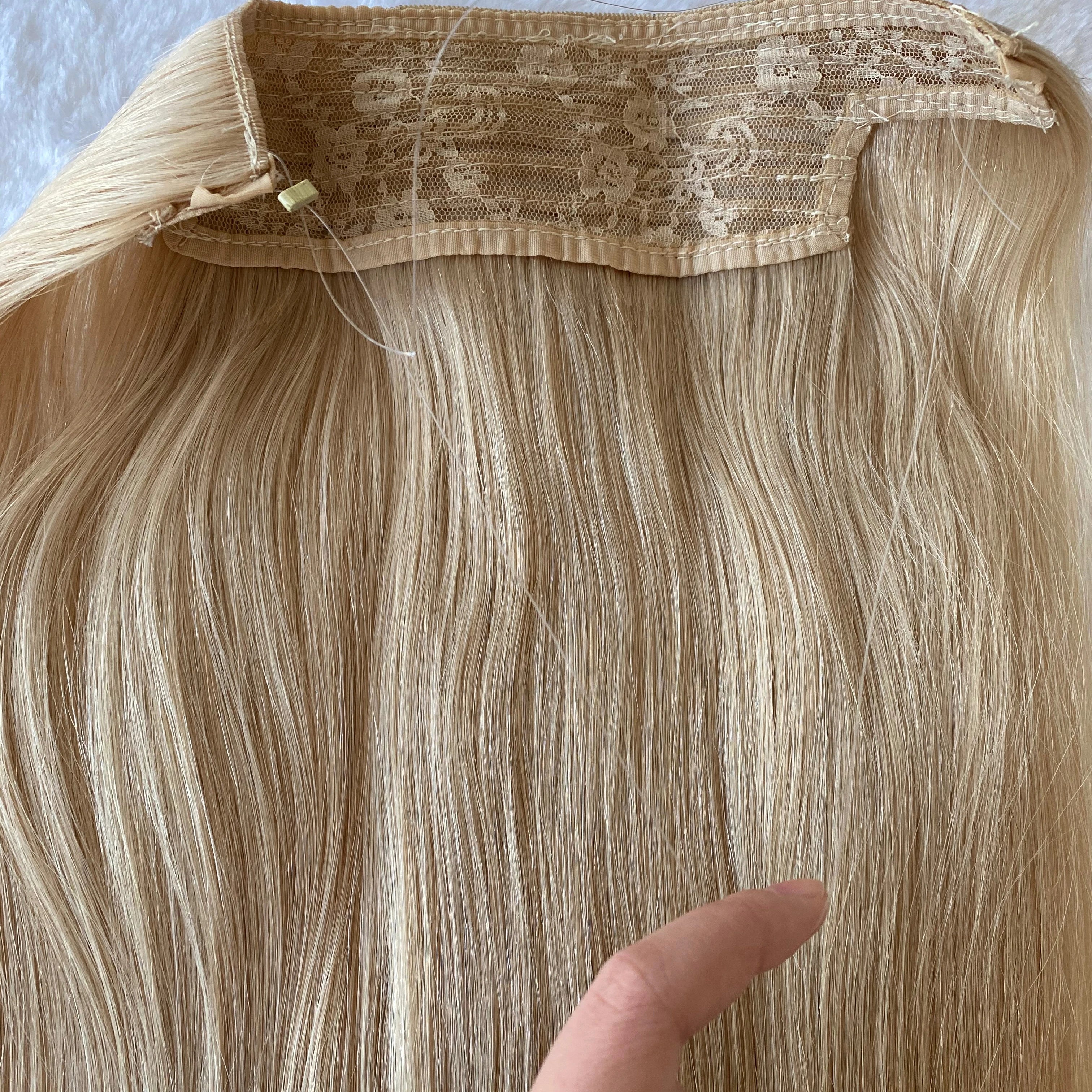 Ponytail Virgin Remy Human Hair 12A Grade Russian Clip-in Extension Add Volume Length Customizable Color Double Drawn Ends