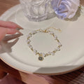 Dainty Valentine CharmHandmade Jewelry Link Culture Pearl Plated 18K Gold Adjustable Bracelet for Women