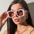 UNOC Oversize Green Sunglasses for Women Trendy Designer Big Square Shades Pink PC Frame Eye Wear Sun Glasses MegaBDM