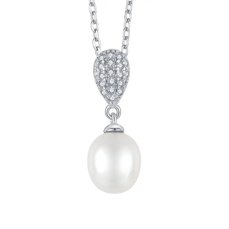YH Jewelry Manufacturer High Quality Pearl Pendant 925 Sterling Silver Plated Drop Pendants Necklace for Wedding