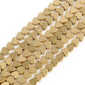 Wholesale 4MM Gold Heart Shape Vertical Hole Natural Hematite Stone Beads Semi Gemstone 15 Inches Strand Kuoyu Brand Jewelry