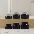 Fuyun In-Stock 15g/30g/50g Glass Face Cream Jars Black Inner Seal Plastic Lids Cosmetic Packaging for Skin Care Lotion Blush